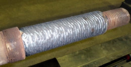 Пример наплавленной на установке АС354 цилиндрической наружной поверхности выполненный без колебаний горелки