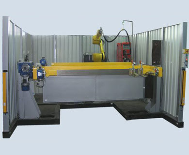 A robot system RK754 for welding of machine components